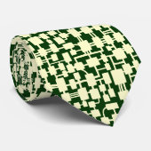 Abstract netwerk - Cream on Green 003300 Stropdas (Opgerold)