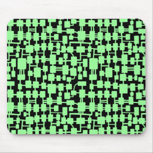 Abstract netwerk - Mint Green op zwart Muismat