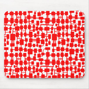 Abstract netwerk - Rood op Wit Muismat