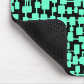 Abstract netwerk - Turquoise on Black Muismat (Hoek)