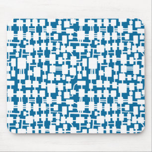 Abstract netwerk - wit op blauw 006699 muismat