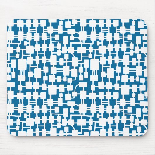 Abstract netwerk - wit op blauw 006699 muismat (Voorkant)