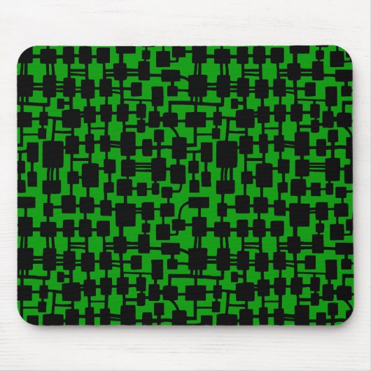 Abstract netwerk - zwart op groen 009900 muismat (Voorkant)