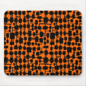 Abstract netwerk - zwart op Oranje FF6600 Muismat (Voorkant)
