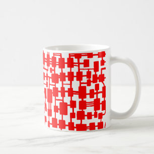 Abstract netwerk - zwart op rood koffiemok