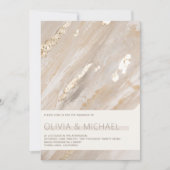 Abstract neutraal schilderachtig champagne goud mo kaart (Voorkant)