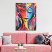 Abstract nevelschilderij canvas afdruk (Insitu (Woonkamer))