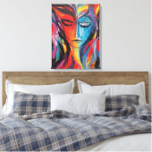 Abstract nevelschilderij canvas afdruk (Insitu (Slaapkamer))