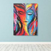 Abstract nevelschilderij canvas afdruk (Insitu (Houten vloer))