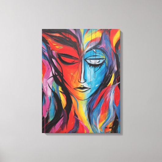 Abstract nevelschilderij canvas afdruk (Voorkant)