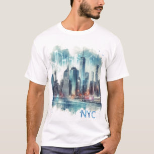  Abstract New York City Aquarel T-Shirt