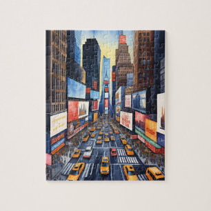 Abstract New York City Drukke Straat Reizen Legpuzzel