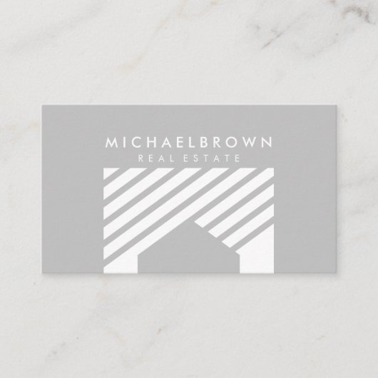 Abstract nieuw huis dat onroerend goed verplaatst visitekaartje (Voorkant)