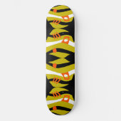 Abstract Noah's Ark Zwart Olijf Sinaasappel Wit Skateboard (Voorkant)