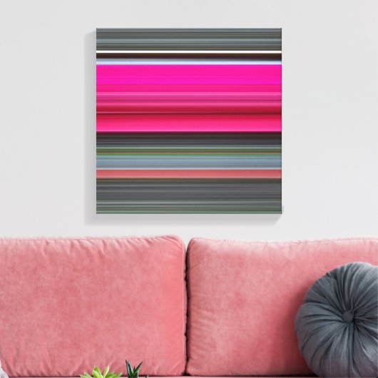 Abstract nummer 1: Cerise en grijs Canvas Afdruk (Insitu (Woonkamer))