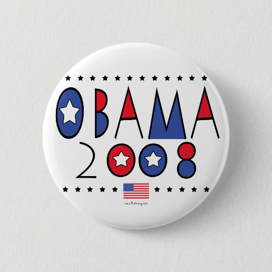 Abstract Obama 2008 Ronde Button 5,7 Cm (Voorkant)