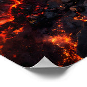Abstract Obsidian Lava Flow Fire Art Poster (Coin)