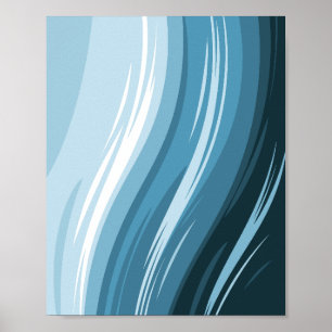 Abstract oceaangolfontwerp poster