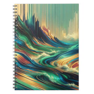 Abstract Ocean Wave Landscape Notitieboek