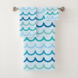 Abstract Ocean Waves Patroon Bad Handdoek