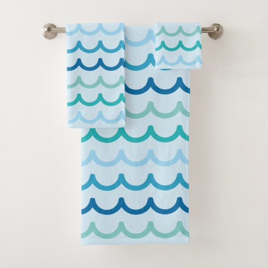 Abstract Ocean Waves Patroon Bad Handdoek (Insitu)