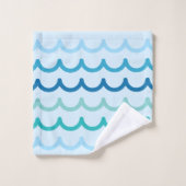 Abstract Ocean Waves Patroon Bad Handdoek (Wasdoekje)