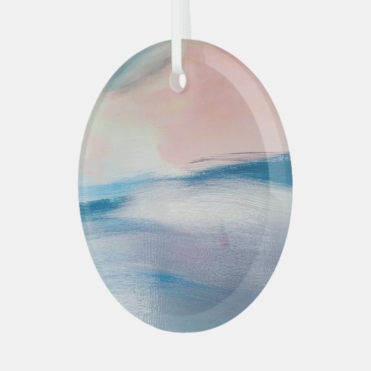 Abstract olieverfschilderij, canvastextuur. glas ornament (Voorkant links)