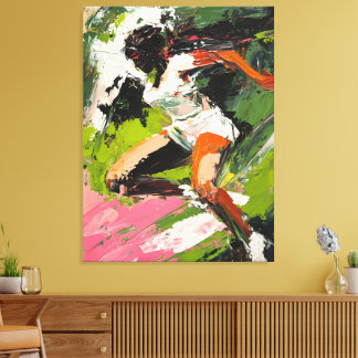 Abstract olieverfschilderij in beweging canvas afdruk