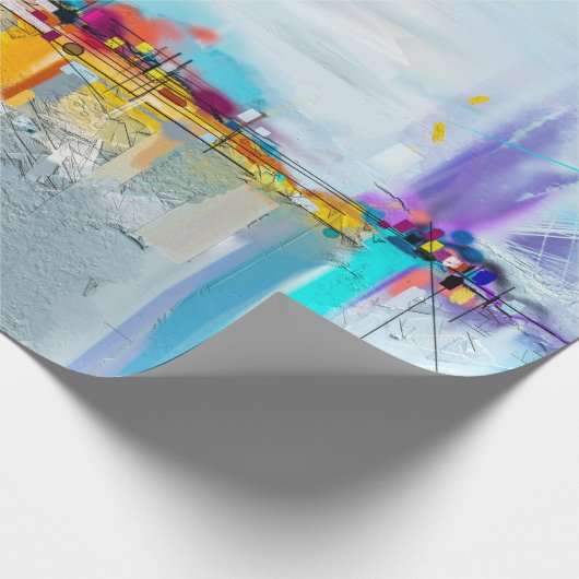 Abstract olieverfschilderlandschap. Kleurblauwe pe Cadeaupapier (Hoek)