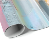 Abstract olieverfschilderlandschap. Kleurblauwe pe Cadeaupapier (Rol Hoek)