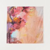 Abstract olieverfschilderlandschap. Kleurblauwe pe Wandkleed (Voorkant (horizontaal))