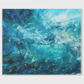 abstract olieverschilderij met golven in de oceaan cadeaupapier (Vlak)