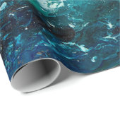 abstract olieverschilderij met golven in de oceaan cadeaupapier (Rol Hoek)