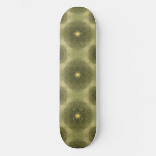 Abstract Olijfgroen Bloem Naadloos Patroon Skateboard