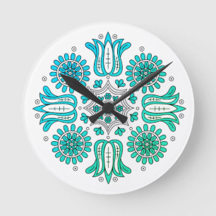 Abstract Ombre Bloem Ronde Klok