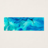 Abstract Onderwater Blauwe Waterverf Bladwijzer Mini Visitekaartjes (Achterkant)