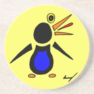 Abstract Onderzetter van Penguin - Geel
