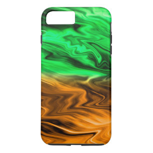 Abstract ondoordacht patroon in oranje groen iPhone 8 plus / 7 plus hoesje