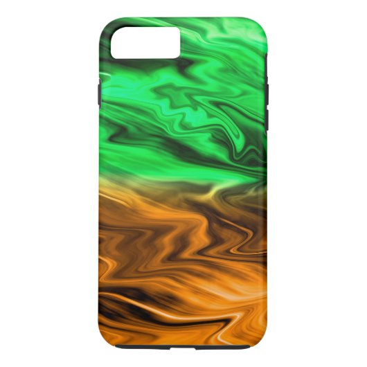 Abstract ondoordacht patroon in oranje groen Case-Mate iPhone case (Achterkant)