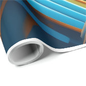 abstract ontwerp Blauw Cadeaupapier (Rol Hoek)