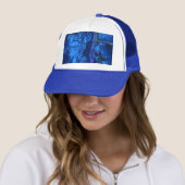 Abstract ontwerp blauwe diepzeetextuur trucker pet (In situ)