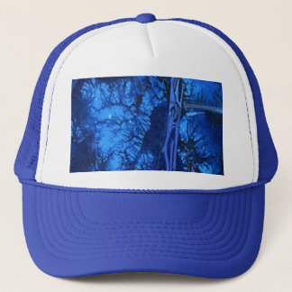 Abstract ontwerp blauwe diepzeetextuur trucker pet