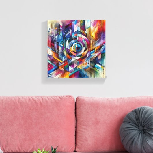Abstract ontwerp canvas afdruk (Insitu (Woonkamer))