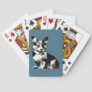 Abstract ontwerp driekleurige Corgi Pokerkaarten