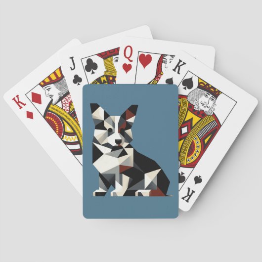 Abstract ontwerp driekleurige Corgi Pokerkaarten (Achterkant)