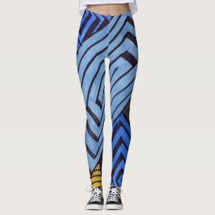 Abstract ontwerp, Egyptische spoelen van blues en  Leggings