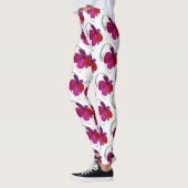 Abstract ontwerp, gebundeld bloesem in violet peta leggings (Links)
