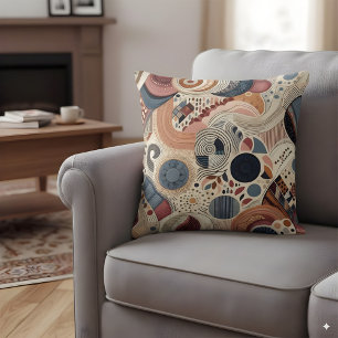 Abstract ontwerp in bohemien kleuren kussen