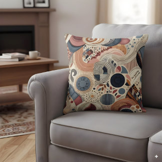 Abstract ontwerp in bohemien kleuren kussen