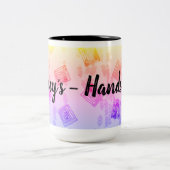 abstract ontwerp in levendige kleuren tweekleurige koffiemok (Center)